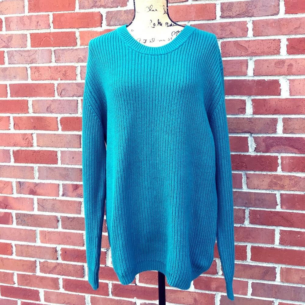 Urban Outfitters Green Chunky Knit Sweater Large